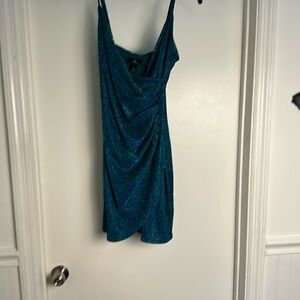 IN San Francisco Teal Glitter Dress
